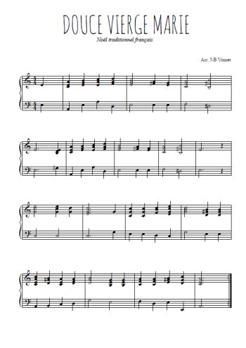 Téléchargez l'arrangement pour piano de la partition de Douce vierge Marie en PDF